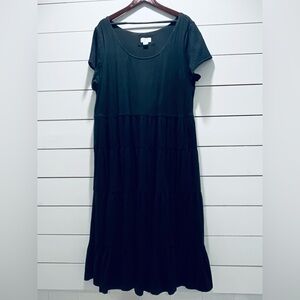 Maeve Black Tiered Maxi Dress